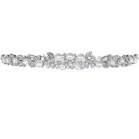 Samky Faux Pearl Floral Flower Crystal Headband Bridal Tiara T1040