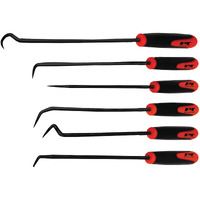 Performance Tool W942 Multi-Shaped And Angled Hook And Pick Tool Set For Garages And Workshops, Black, 6 Pieces