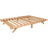 Kd Frames Fold Platform Bed - Full Bed Frame - Unfinished Wood Bed Frame - Full Size Folding Bed - Natural, Minimalist Bed - Easy Assembly, No Box Spring Needed - Solid Wood Full Folding Bed