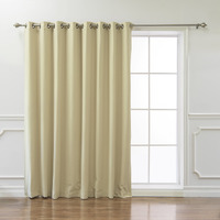 Best Home Fashion Premium Wide Width Thermal Insulated Blackout Curtain - Antique Bronze Grommet Top - Beige - 100"" W X 84"" L - (1 Panel)