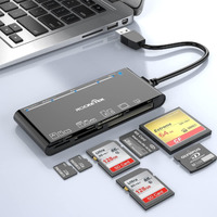Usb 3.0 Sd Card Reader, 7-In-1 Multi Memory Card Reader For Sd Sdxc Sdhc Micro Sd Cf Ms Mmc Camera Memory Card Xd Card Reader, Plug And Play Simultaneously Read/Writer(5Gbps) For Mac Os, Windows