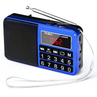Prunus 429 Small Radio, Pocket Radio, Am Fm Radio Usb Charging, Large Button, Neodymium Speaker, Auto Save, Usb Flash Drive, Sd Card Aux Input Mp3, Shortwave Radio For Elderly And Senior(Blue)