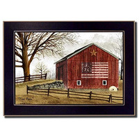 Trendy Decor4U Flag Barn By Billy Jacobs Printed Wall Art, 14 Inch X 10 Inch