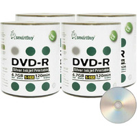 Smart Buy 400 Pack Dvd-R 4.7Gb 16X Silver Printable Inkjet Blank Record Disc, 400 Disc 400Pk