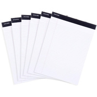 Mintra Office Legal Pads - ((Basic White 6Pk, 8.5In X 11In, Narrow Ruled)) - 50 Sheets Per Notepad, Micro Perforated Writing Pad, Notebook Paper For School, College, Office, Business
