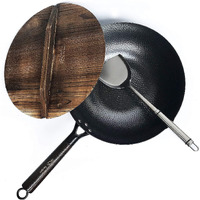 Souped Up Recipes Carbon Steel Wok For Electric, Induction And Gas Stoves (Lid, Spatula And User Guide Video Included)