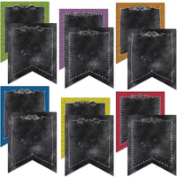 Creative Teaching Press 10"" Designer Cut-Outs, Pennants (6490),Black/Multi