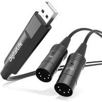 Digitallife 6.5Ft Midi To Usb Interface Converter Cable For Synthesizer Keyboard, 5-Pin Din Midi, Metal - Compatible With Windows And Macos (Bm1003)