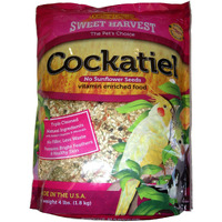 Sweet Harvest Cockatiel Bird Food (No Sunflower Seeds), 4 Lbs Bag - Seed Mix For Cockatiels