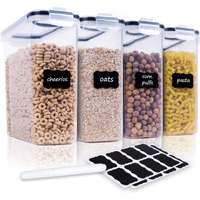 Fooyoo Cereal Containers Storage Set - 4 Piece Airtight Large Food Storage Containers(135.2Oz), Bpa Free Dispenser Plastic Cereal Storage Containers