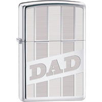 Zippo Pocket Lighter High Polish Chrome Dad Engraved Lighter (Silver, 3 1/2-Inch X 2 1/4-Inch)