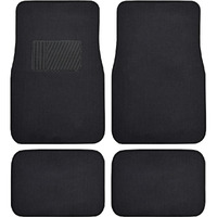 Bdk Mt-100-Bk Classic Carpet Floor Mats For Car & Auto - Universal Fit -Front & Rear With Heelpad (Black)