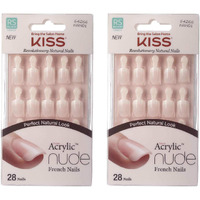 Kiss Salon Acrylic Nude, 28 Count (Pack Of 2)