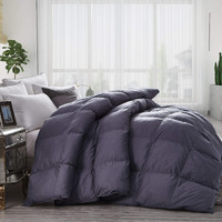 Luxurious Heavy Goose Down Feather Comforter King Size Duvet Insert, Classic Gray, Premium Baffle Box, 1200 Thread Count 100% Egyptian Cotton Cover, 70 Oz Fill Weight (King, Gray)