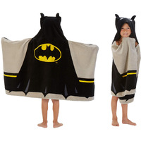 Batman Kids Bath/Pool/Beach Super Soft Cotton Terry Hooded Towel Wrap, 24"" X 50"", By Franco