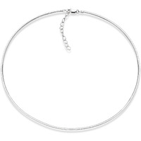 Miabella 925 Sterling Silver Italian 2Mm Or 2.5Mm Solid Dome Omega Link Chain Necklace For Women 16 + 2 Inch Ext. Made In Italy (2Mm)