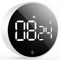 Vocoo Digital Kitchen Timer - Magnetic Countdown Countup Timer With Large Led Display Volume Adjustable, Easy For Cooking And For Seniors And Kids To Use (White)