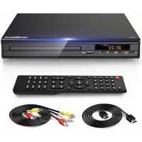 Dvd Player, Hdmi Av Output, All Region Free Cd Dvd Players For Tv, Dvd Players With Ntsc/Pal System, Supports Mic's & Usb Input, Package Includes Hdmi/Rca Cables And Remote Control(No Battery)