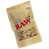 Raw Natural Unrefined Pre-Rolled Filter Tips - 1 Bag Of 200 Tips