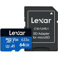 Lexar High-Performance 633X 64Gb Microsdxc Uhs-I Card W/ Sd Adapter, C10, U3, V30, A1, Full-Hd & 4K Video, Up To 100Mb/S Read, For Smartphones, Tablets, And Action Cameras (Lsdmi64Gbbnl633A)
