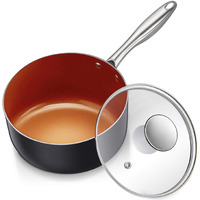 Michelangelo Nonstick Sauce Pan 2 Quart, Ultra Nonstick Copper Sauce Pot 2 Qt, Nonstick Sauce Pan With Lid, Small Ceramic Saucepan, Small Pot With Lid, Copper Ceramic Saucepan, Nonstick Pots 2 Quart