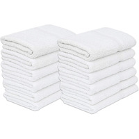 Gold Textiles 12 White Economy Bath Towels Bulk (24X48 Inch) Cotton Blend For Softness-Commercial Grade Easy Care