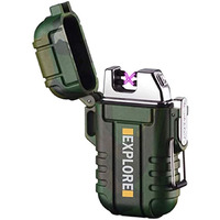 Waterproof Lighter Outdoor Windproof Lighter Dual Arc Lighter Electric Lighters Usb Rechargeable-Flameless-Plasma Lighter For Camping,Hiking