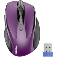 Tecknet Wireless Mouse, 2.4G Ergonomic Optical Mouse, Computer Mouse For Laptop, Pc, Computer, Chromebook, Notebook, 6 Buttons, 24 Months Battery Life, 2600 Dpi, 5 Adjustment Levels