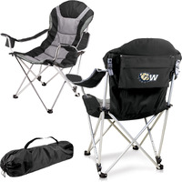 Picnic Time Ncaa Reclining Camp Chair, One Size, Black With Gray Accents