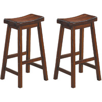 Homelegance Saddleback 29-Inch Height Barstool, Cherry, Set Of 2