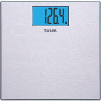 Taylor Digital Scales For Body Weight, Highly Accurate 400 Lb Capacity, Unique Blue Lcd, Auto On And Off Scale, 11.8 X 11.8Inches, Stainless Steel