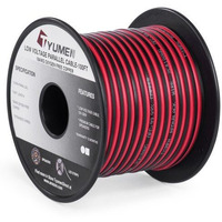 Tyumen 100Ft 18 Awg Gauge 2 Conductor Stranded Red Black Car Home Stereo Speaker Audio Cable Electrical Hookup Wire - 99.95% Oxygen Free Copper Wires
