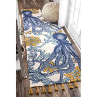 Nuloom Thomas Paul Octopus Tasseled Runner Rug, 2' 8"" X 8', Multi