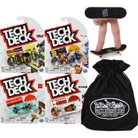Tech Deck 96Mm Individual Fingerboards Bundle With Matty's Toy Stop Storage Bag - Pack Of 4 (Assorted Styles)