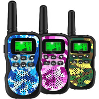 Huaker Kids Walkie Talkies,3 Pack 22 Channels 2 Way Radio Toy With Flashlight And Lcd Screen,3 Miles Range Walkie Talkies For Kids Outside Adventures, Camping, Hiking