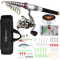 Mouhike Fishing Rod Reel Combo Full Kit Telescopic Fishing Pole Set Spinning Reel Line Lures Hooks And Fishing Carrier Bag Saltwater Freshwater Fishing Gear For Kids Adults Professional (2.4M/7.87Ft)
