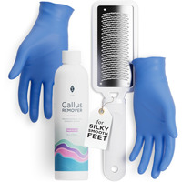 Lee Beauty Professional Callus Remover For Feet - Extra Strength Gel & Rasp Foot File Kit - Original Formula For Dead Skin Remover For Cracked Heels & Dry Skin-Pedicure Supplies For Smooth Foot - 8 Oz