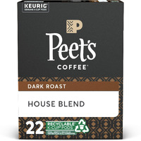 Peet's Coffee & Tea Single-Serve Coffee K-Cup, House Blend, Carton Of 22