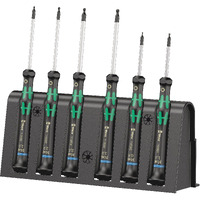 Wera - 5118156001 2052/6 Kraftform Micro Ballhead Hexagon Electronics Screwdriver Set And Rack, 6-Piece