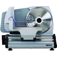 Nesco Fs-200, Food Slicer, Gray, Aluminum With 7.5 Inch Stainless Steel Blade, 180 Watts, One Size