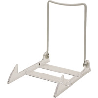 Gibson Holders 12-Pack 3Pl Large Display Stand For Plates, Platters, China, Kitchenware, Home Decor, Artwork & More - Clear Base/White Wire