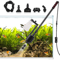 Aqqa Aquarium Gravel Cleaner, 6-In-1 Electric Fish Tanks Gravel Vacuum Cleaner Set For Remove Dirt, Change Water, Wash Sand, Water Shower, Water Circulation (20W, 320Gph)