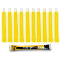 Cyalume Yellow Emergency Glow Sticks - Premium 6    Snaplight Survival Glow Sticks With 8 Hour Duration For Use As Emergency Flares And Hiking Safety Gear (Bulk Pack Of 10 Safety Glow Sticks)