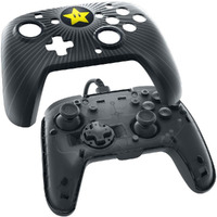 Pdp Gaming Wired Pro Controller Faceplate: Black Mario Star - Nintendo Switch Faceoff