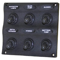 Unified Marine 50031297 Seasense Wave Design 6 Gang Switch Panel,