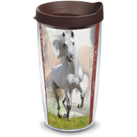 Tervis Running Horses Made In Usa Double Walled Insulated Tumbler Travel Cup Keeps Drinks Cold & Hot, 16Oz, Clear