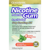 Goodsense Nicotine Polacrilex Uncoated Gum 4 Mg (Nicotine), Mint Flavor, Stop Smoking Aid; Quit Smoking With Nicotine Gum, 110 Count