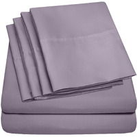 King Size Bed Sheets - 6 Piece 1500 Supreme Collection Fine Brushed Microfiber Deep Pocket King Sheet Set Bedding - 2 Extra Pillow Cases, Great Value, King, Plum