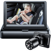 Itomoro Baby Car Mirror, View Infant In Rear Facing Seat With Wide Crystal Clear View,360 Rotation Plug And Play Easy Install Baby Car Monitor 1080P