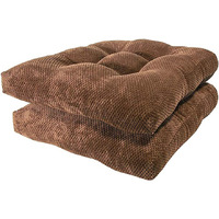 Arlee Chair Cushions For Dining Chairs, Set Of 2 - Memory Foam Chair Pads, Non-Skid Backing - Durable Thick Seat Cushions For Kitchen, Office, Patio, 16"" L X 16"" W - Chocolate Brown